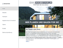 Tablet Screenshot of owl-massivhaus.de